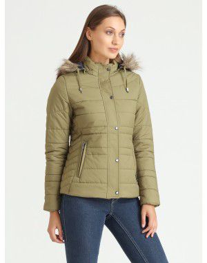 WOMEN QUILTED PUFFER JACKET  POLYSTER 